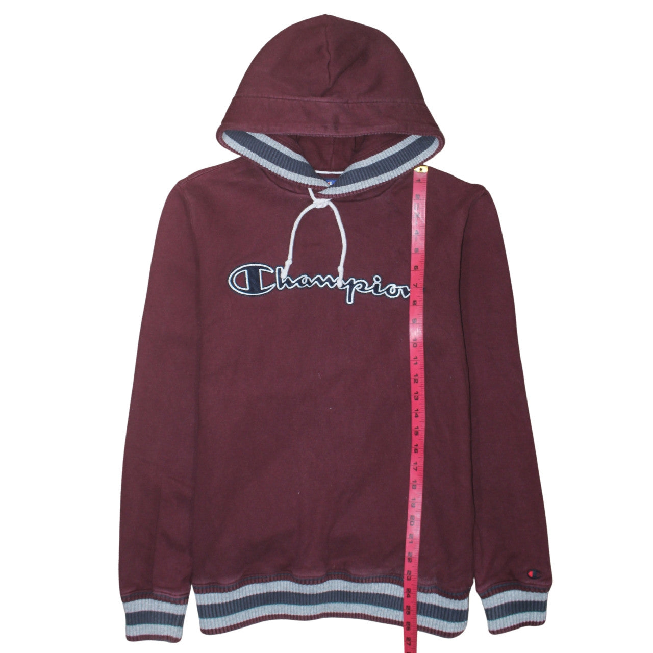Champion Men’s Brown Logo Pullover Hoodie Size L Cotton