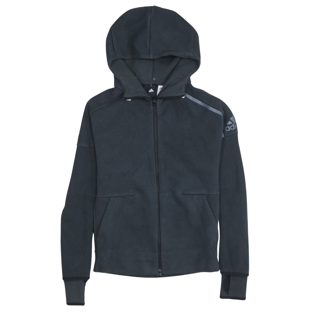 Adidas Men's Black XS Full Zip Fleece Hoodie