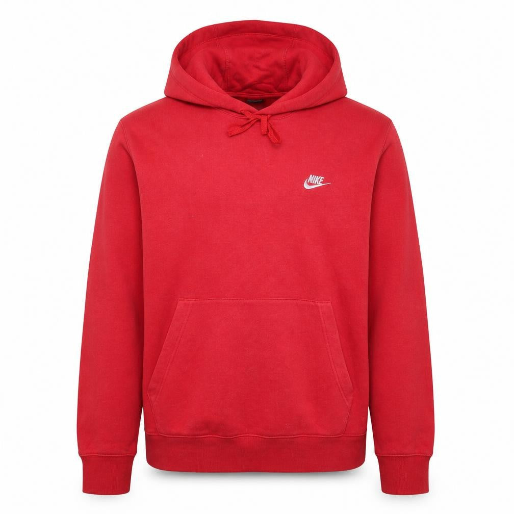 Nike Men's Red Pullover Hoodie L Regular Fit Logo Sportswear