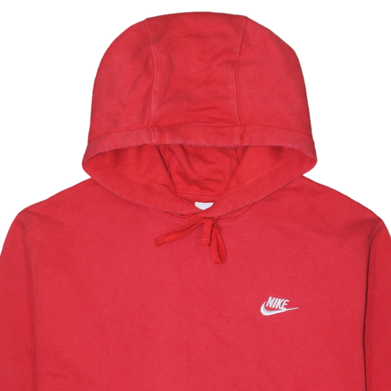Nike Men's Red Pullover Hoodie L Regular Fit Logo Sportswear