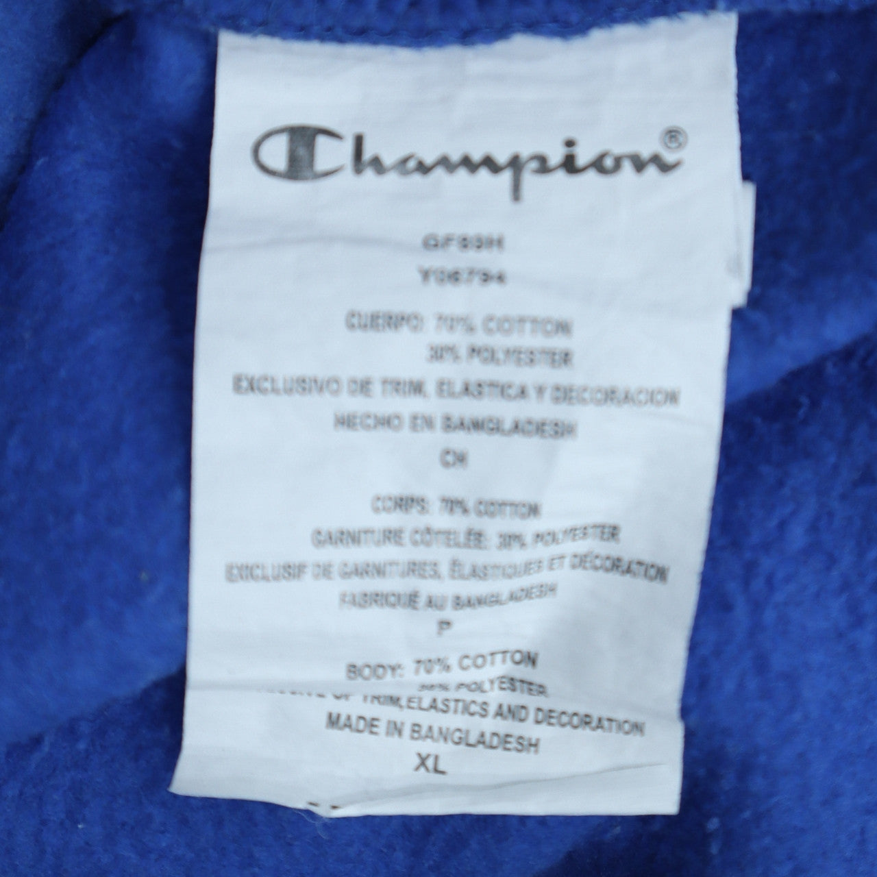 Champion Mens Blue Pullover Hoodie XL Regular Fit Logo Fleece