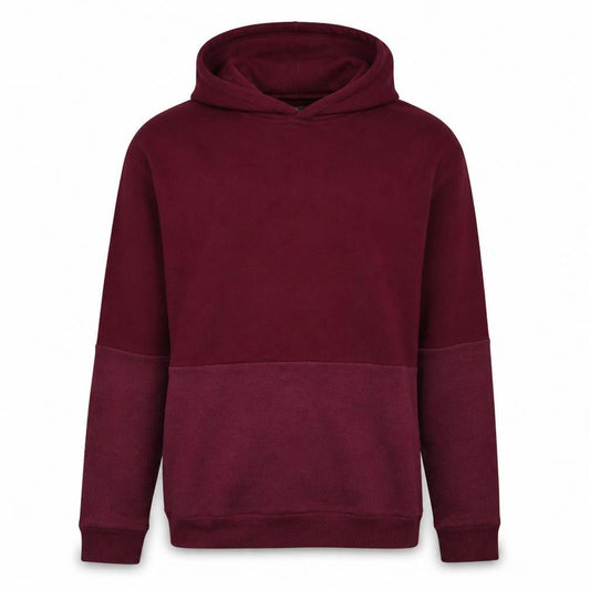 Front view of Asics Men's Red XL Pullover Hoodie High Neck Drawstring