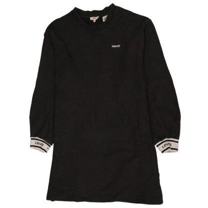 Additional front view of Levi's Women's Black Small Pullover Sweatshirt with Logo Trim