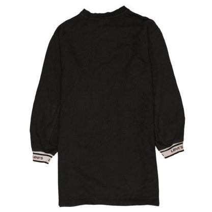 Back view of Levi's Women's Black Small Pullover Sweatshirt with Logo Trim