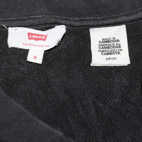 Levi's Women's Black Small Pullover Sweatshirt with Logo Trim