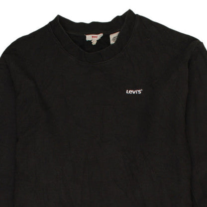 Brand and care label for Levi's Women's Black Small Pullover Sweatshirt with Logo Trim