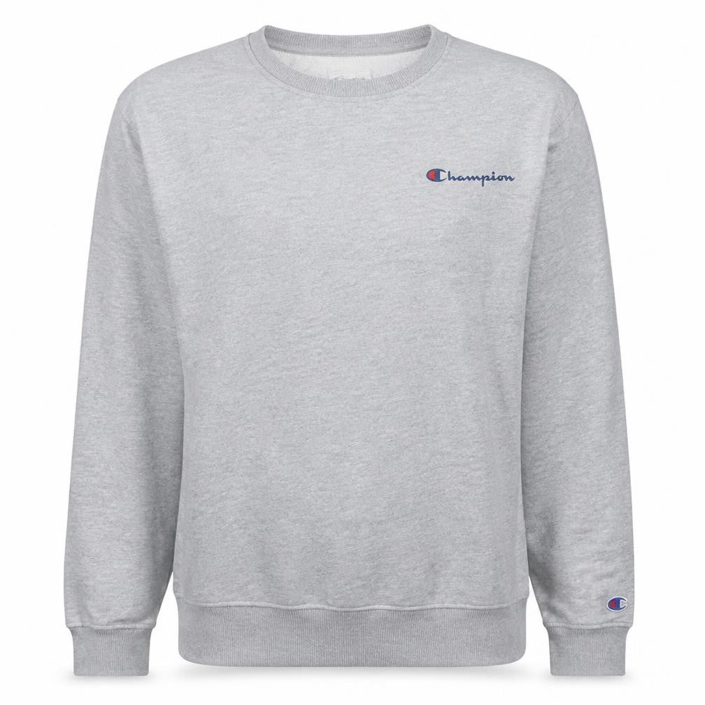 Champion Men's Grey Medium Pullover Sweatshirt Crew Neck Logo Jumper