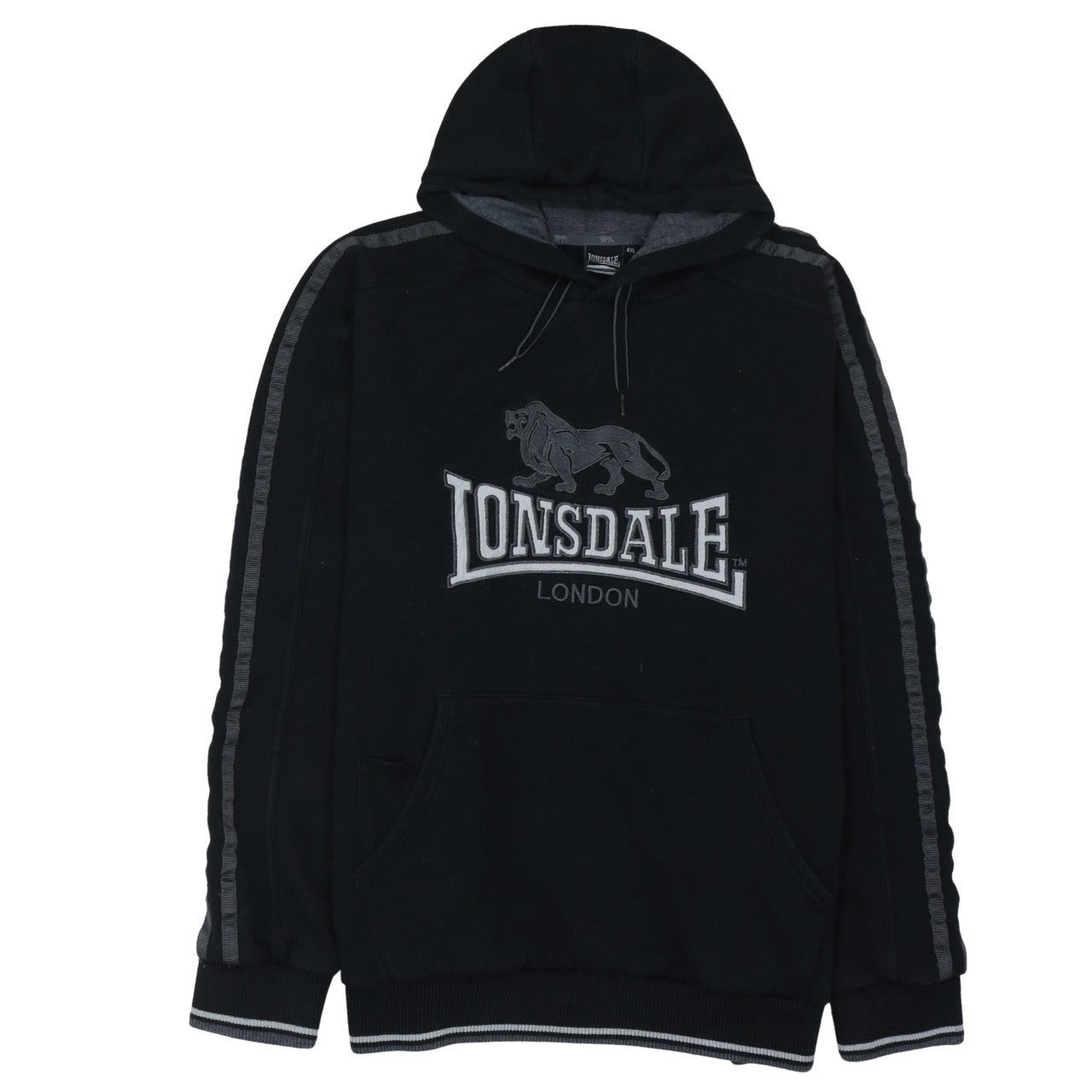 Lonsdale Men’s Black 4XL Pullover Hoodie with Logo
