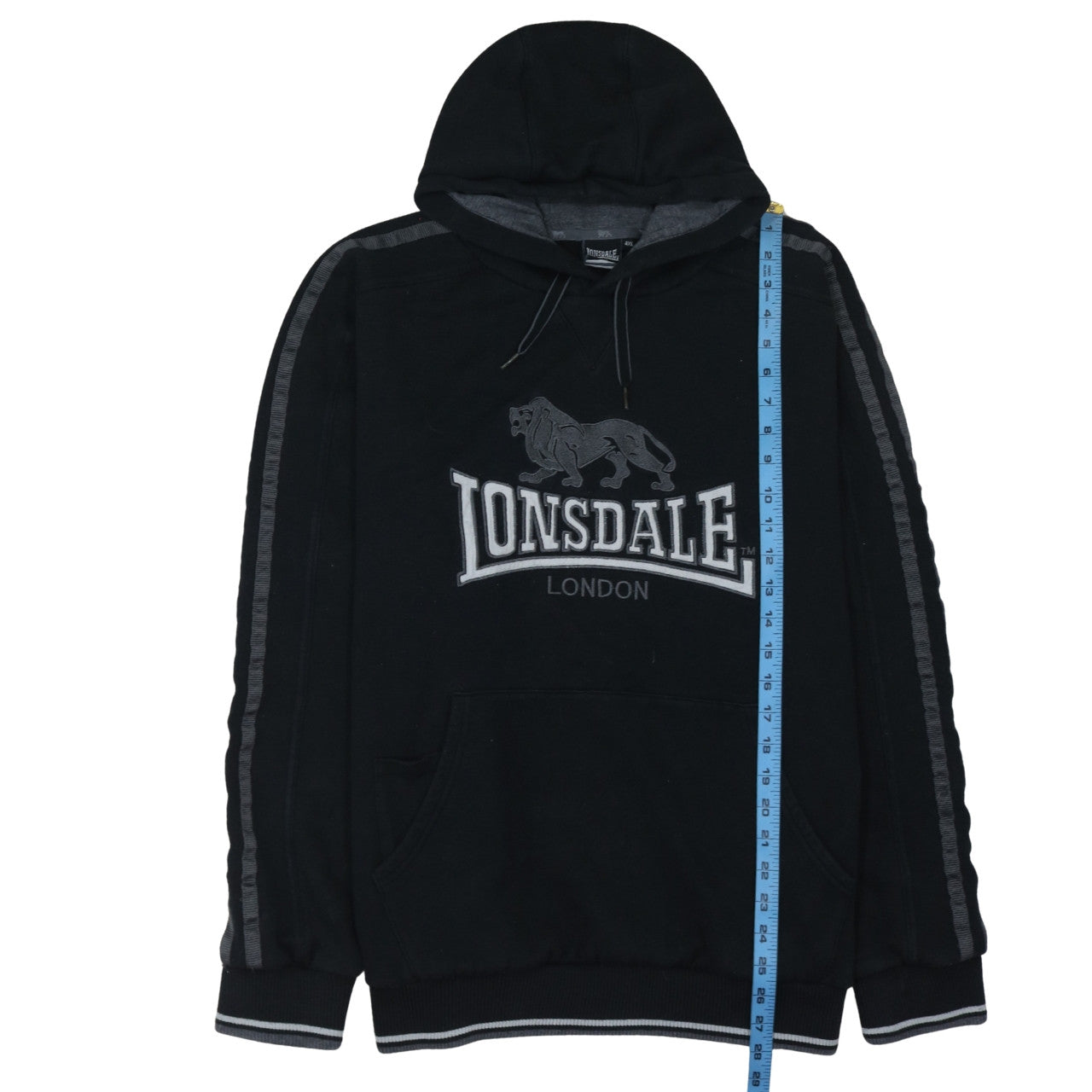 Lonsdale Men’s Black 4XL Pullover Hoodie with Logo
