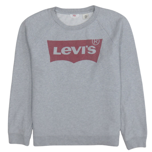 Levi's Men's Grey Crew Neck Logo Sweatshirt Size S Regular Fit