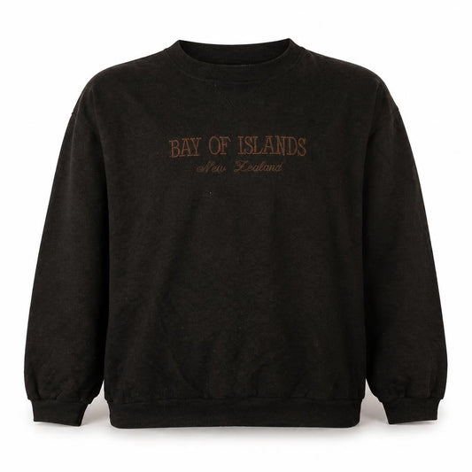 Gus's Gear Men's Black 2XL Pullover Sweatshirt Bay of Islands Print