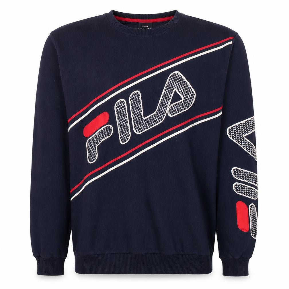 Fila Men's Blue XL Pullover Sweatshirt Retro Sports Logo