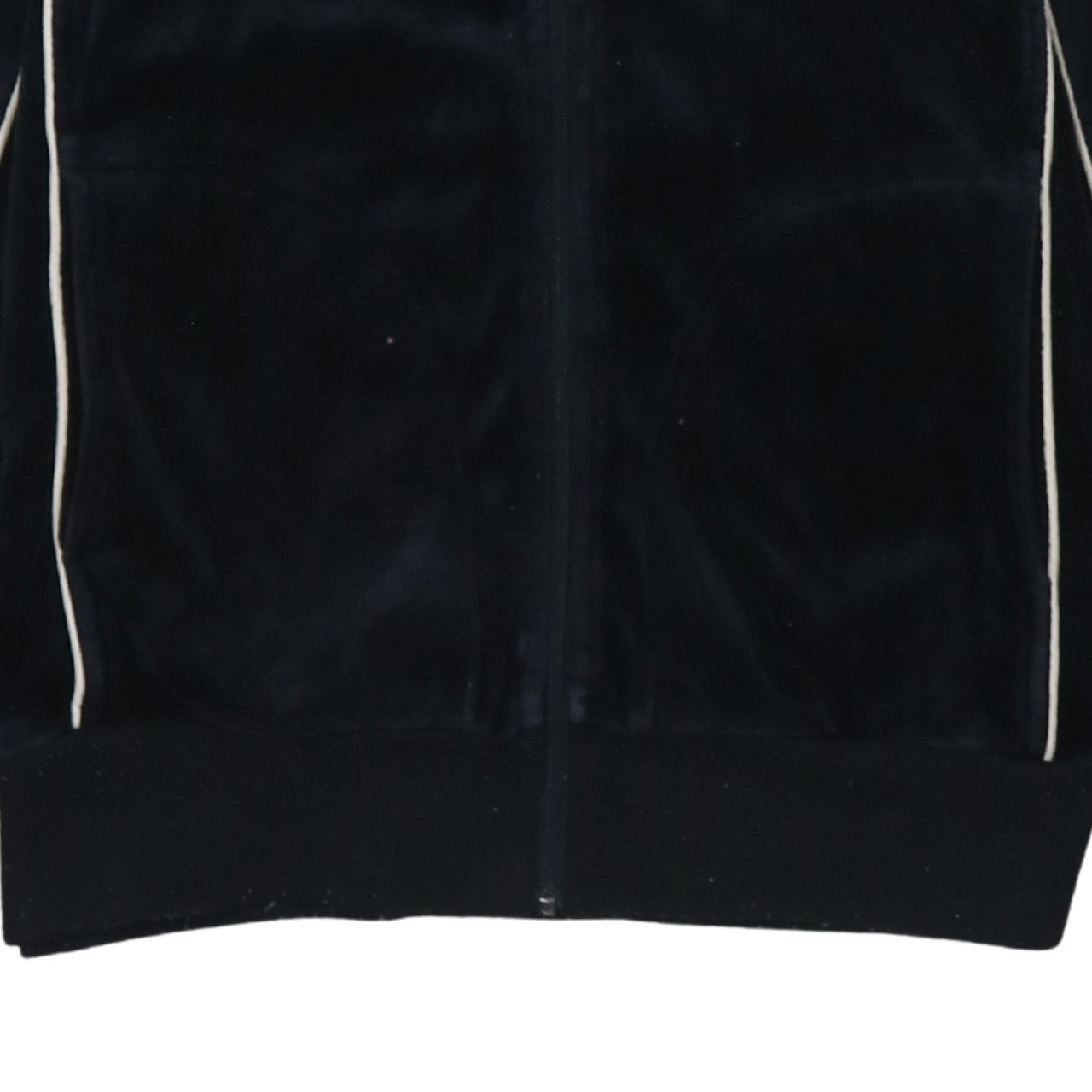 Kappa Women Black Velour Full Zip Hoodie Medium Casual Sportswear