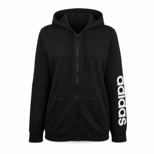 Adidas Womens Black Full Zip Hoodie Size M Hooded Sweatshirt