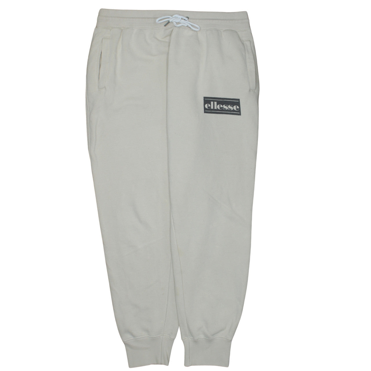 Ellesse Womens Beige Jogger Sweatpants UK 16 Elastic Waist Comfort Fit