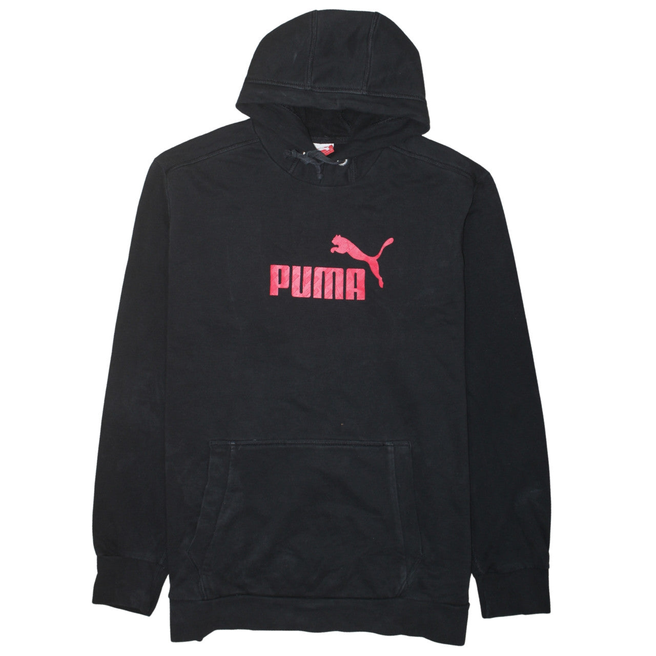 Puma Mens Black 2XL Pullover Hoodie with Red Logo