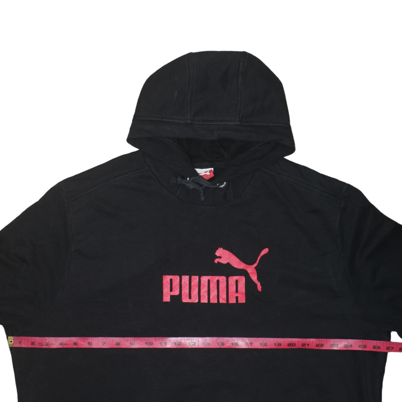 Puma Mens Black 2XL Pullover Hoodie with Red Logo