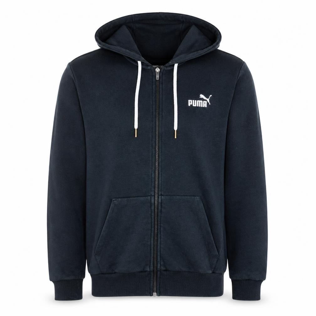 Puma Men's Black Full Zip Hoodie L Sportswear Graphic Fleece