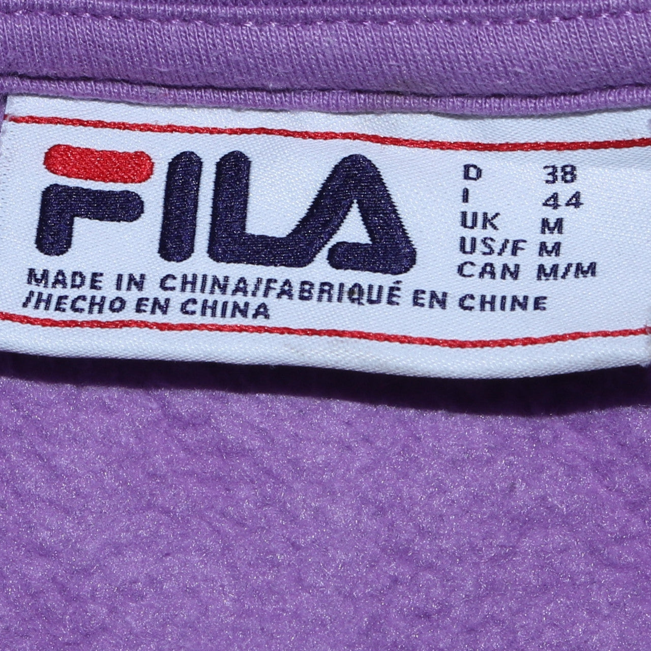 FILA Women’s Grey Purple Colourblock 1/4 Zip Sweatshirt Size M