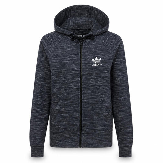 Adidas Women’s Grey Full Zip Hoodie Size 8 Lined Casual Sweatshirt