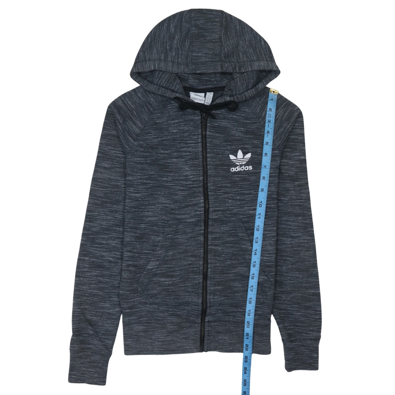 Adidas Women’s Grey Full Zip Hoodie Size 8 Lined Casual Sweatshirt