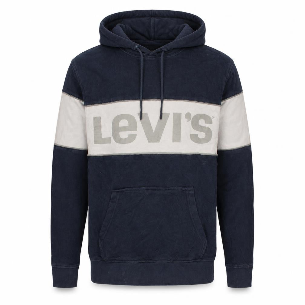 Levi's Men's Blue Pullover Hoodie S Logo Graphic Cotton Sweatshirt