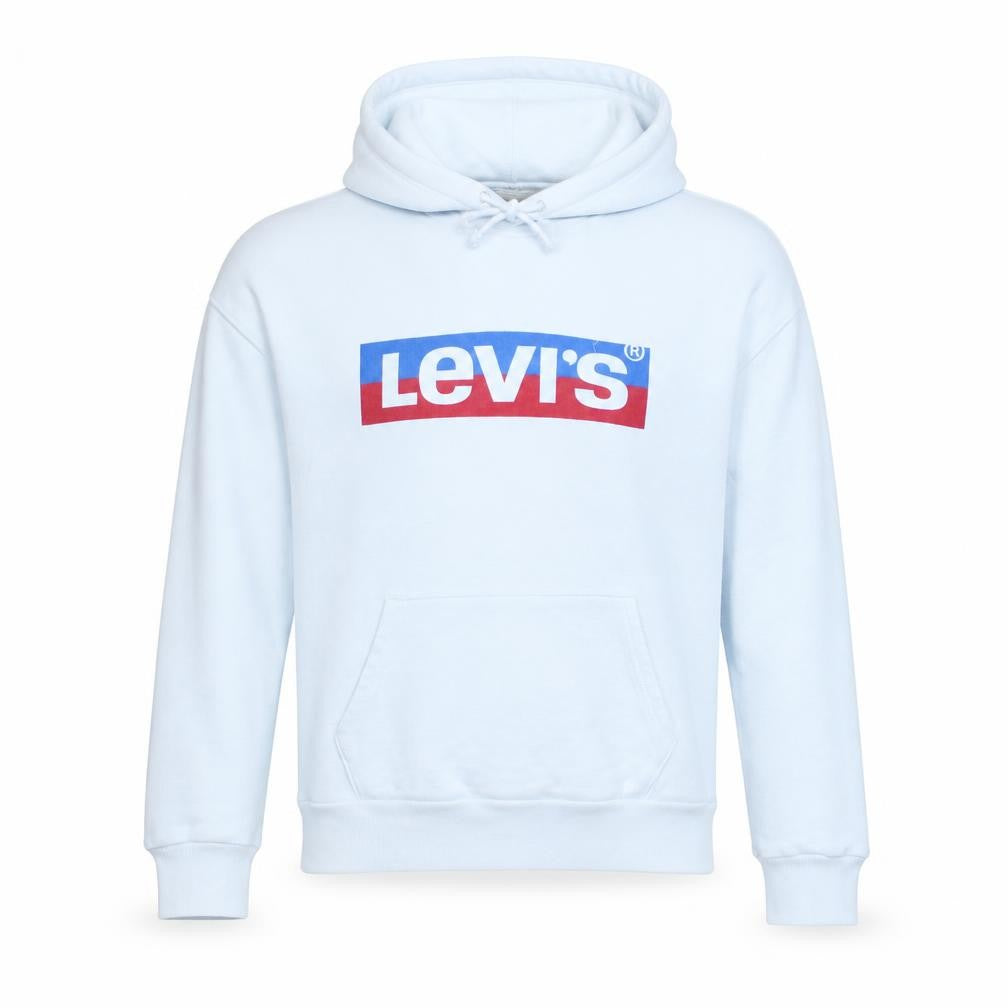 Levi's Men's White Logo Pullover Hoodie XS Fleece Sweatshirt
