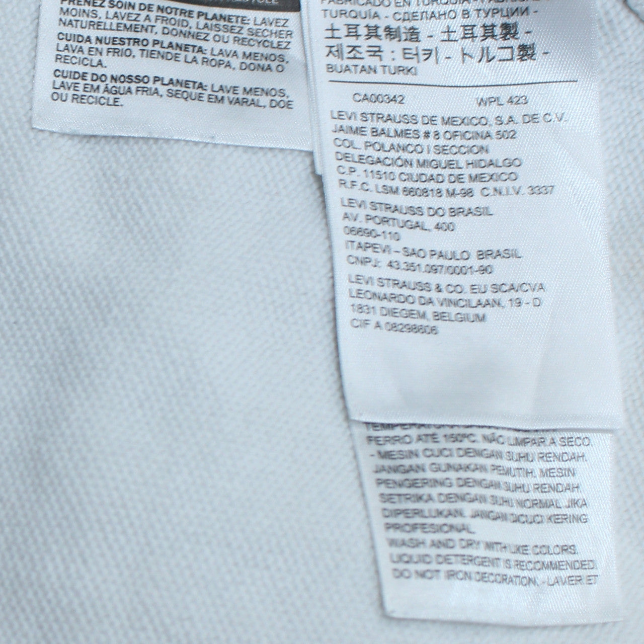 Levi's Men's White Logo Pullover Hoodie XS Fleece Sweatshirt