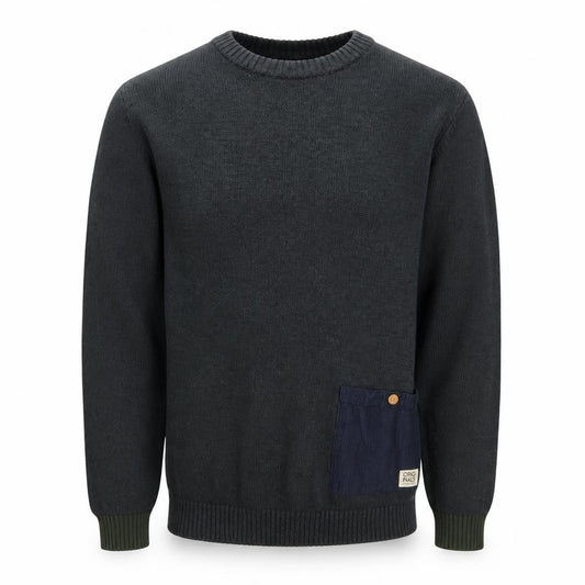 Front view of Jack & Jones Originals Men's Blue Cotton Jumper M Crew Neck