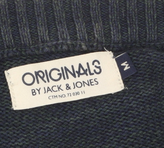Jack & Jones Originals Men's Blue Cotton Jumper M Crew Neck