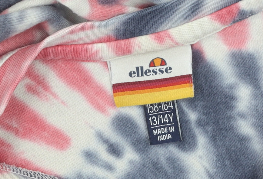 Ellesse Boys Multicoloured Tie-Dye Logo Cotton T-Shirt 13-14 Years