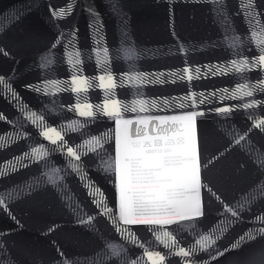Lee Cooper Men's Black 2XL Hooded Puffer Waistcoat