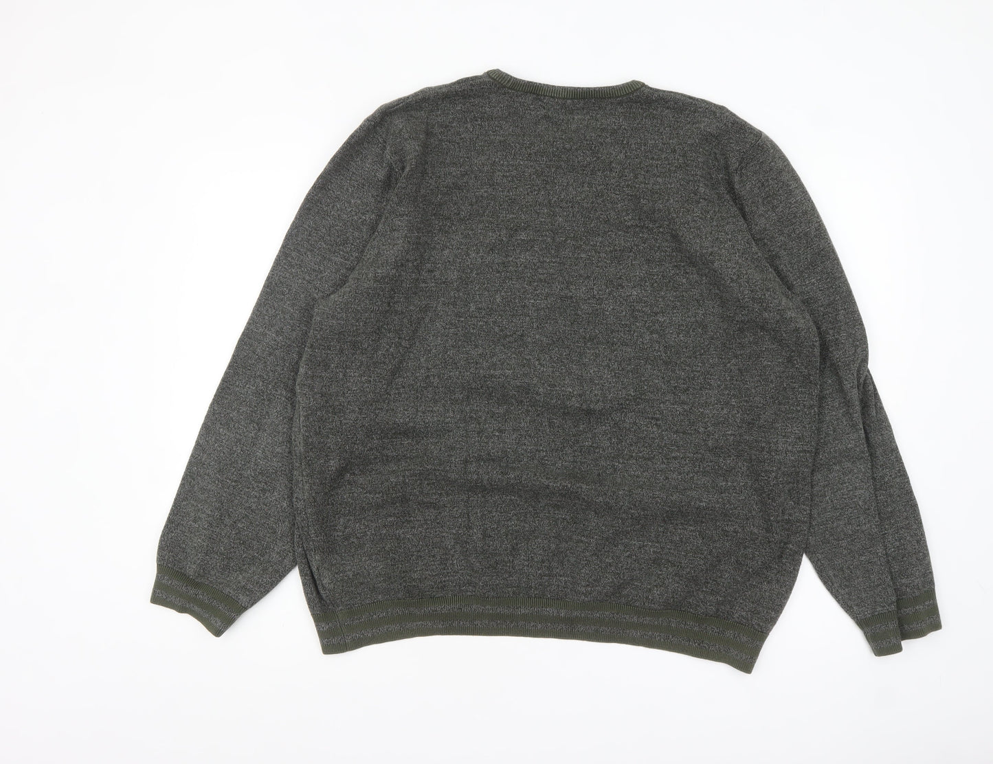 Marks and Spencer Mens Grey 2XL Crew Neck Cotton Pullover Jumper