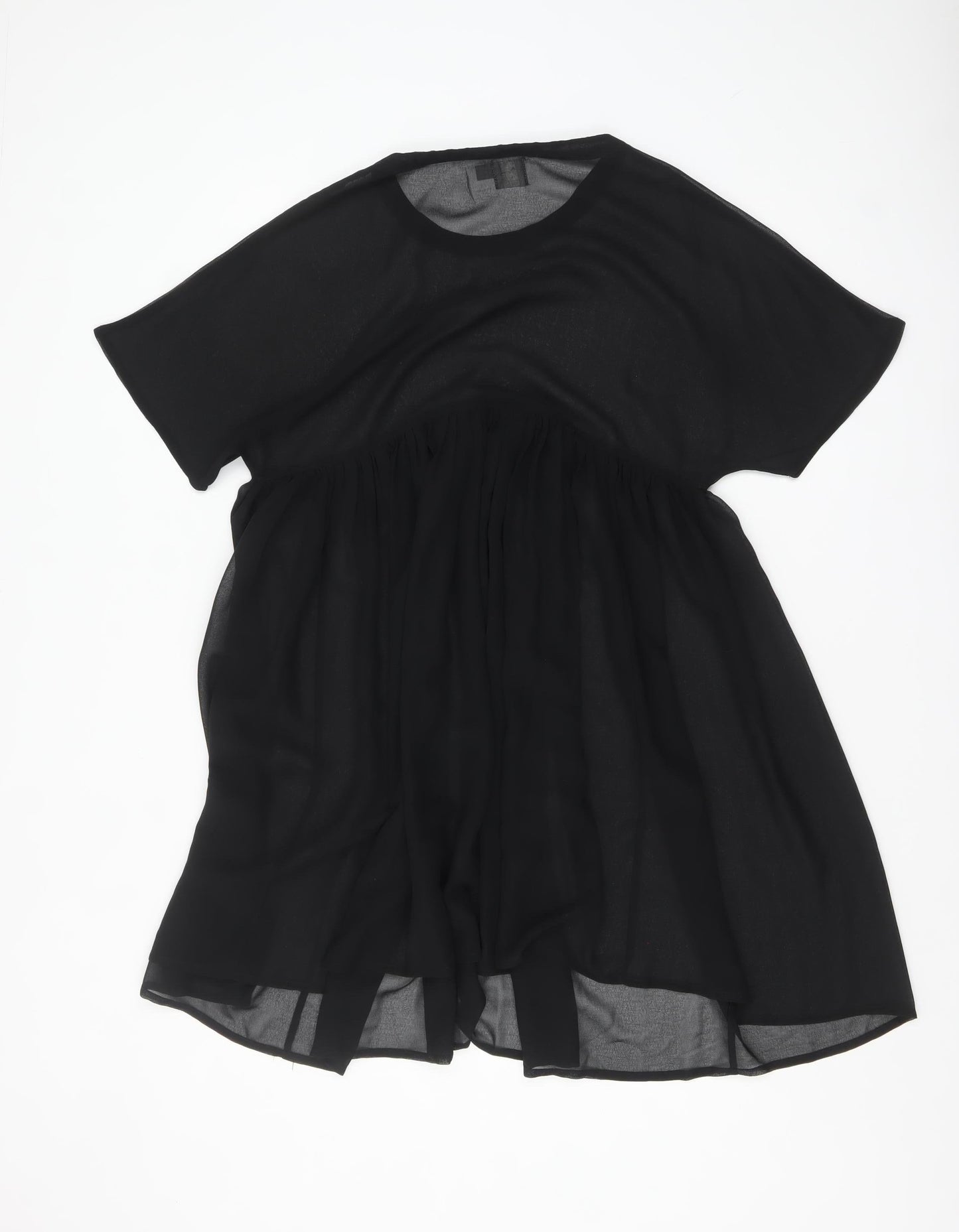 ASOS Women Black Size 6 Short Sleeve Smock Dress