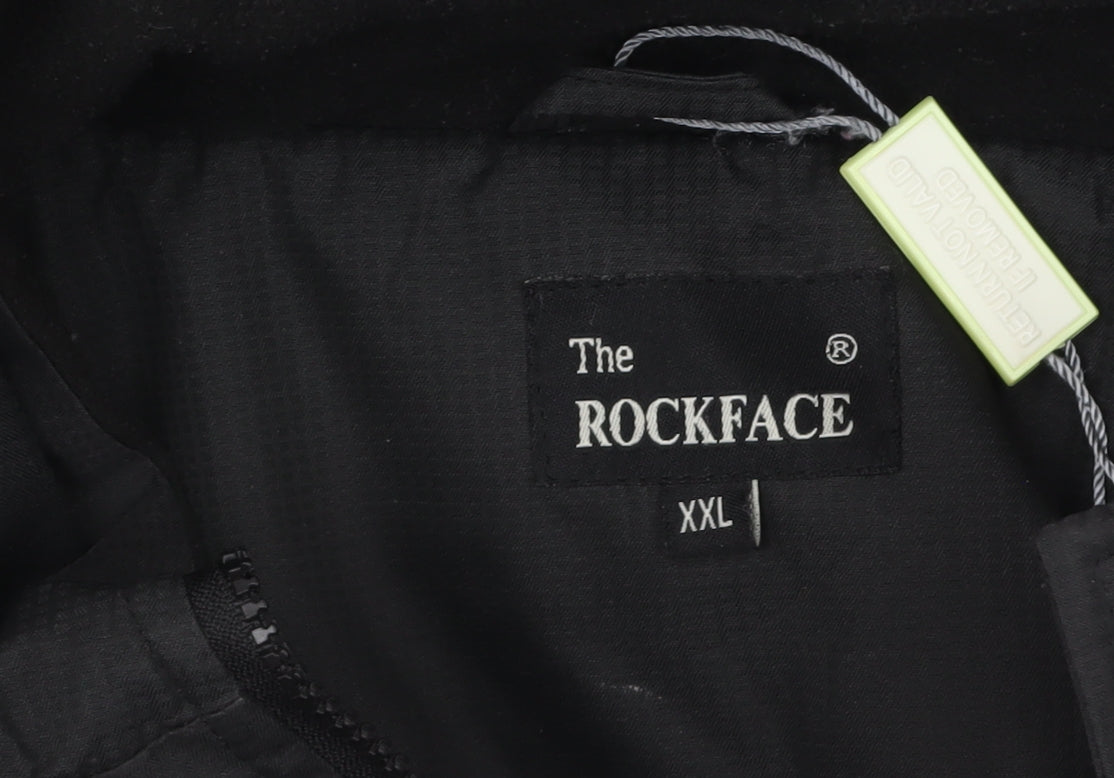 The Rockface Men's Black 2XL Waterproof Hooded Parka Jacket