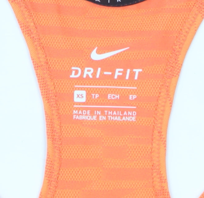 Nike Women's Orange Dri-FIT Racerback Tank Top XS Athletic Sportswear
