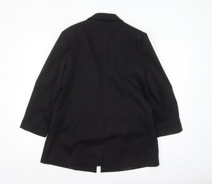 Close-up detail of Stradivarius Women Black XL Double-Breasted Blazer Jacket