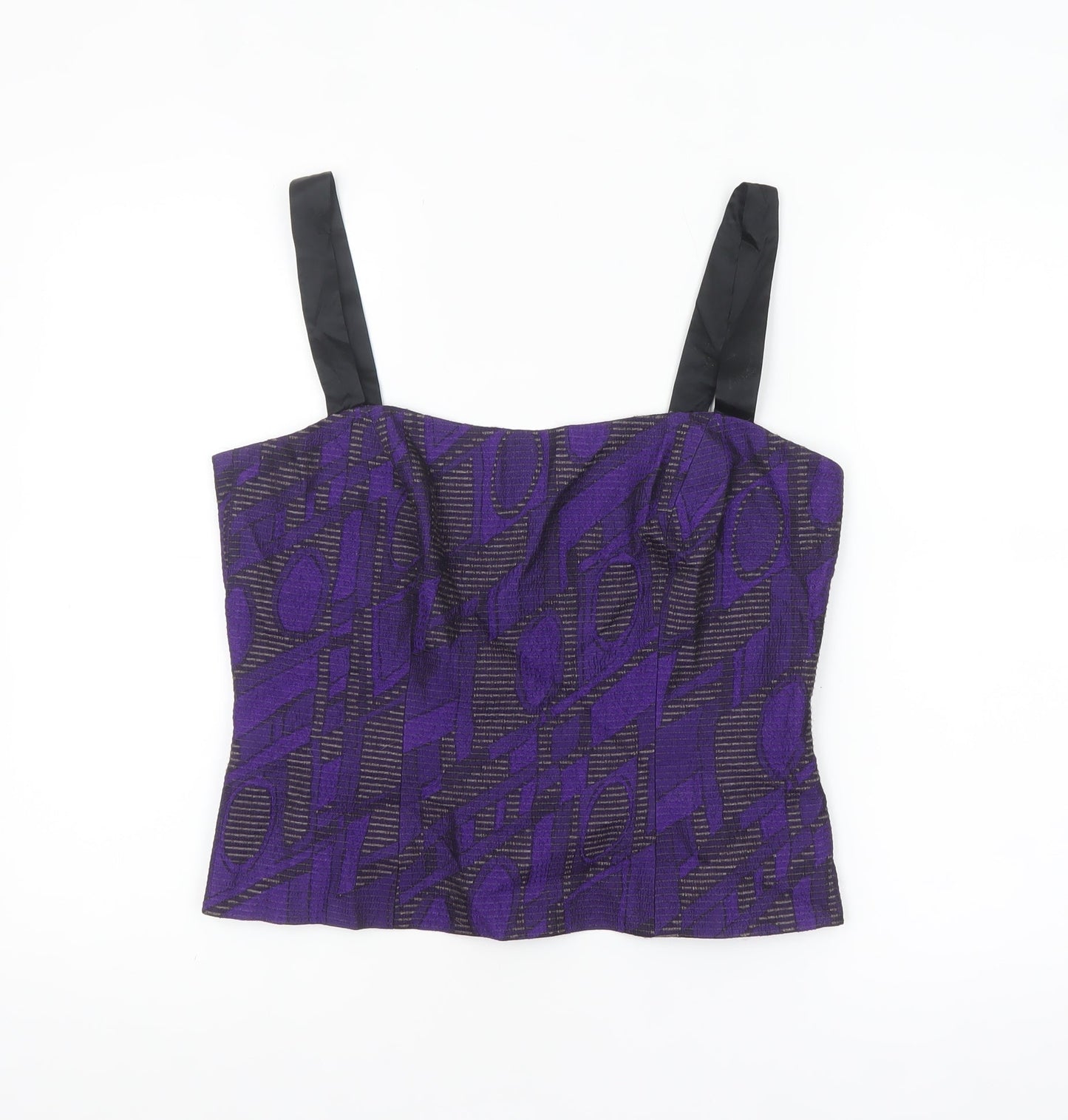 Michel Ambers Womens Purple Geometric Camisole Top Size 12