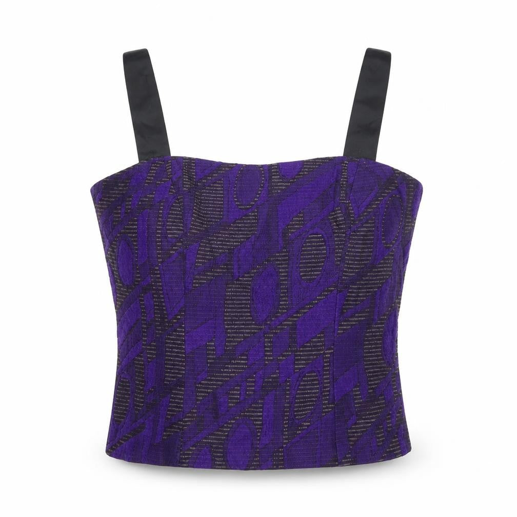 Michel Ambers Womens Purple Geometric Camisole Top Size 12