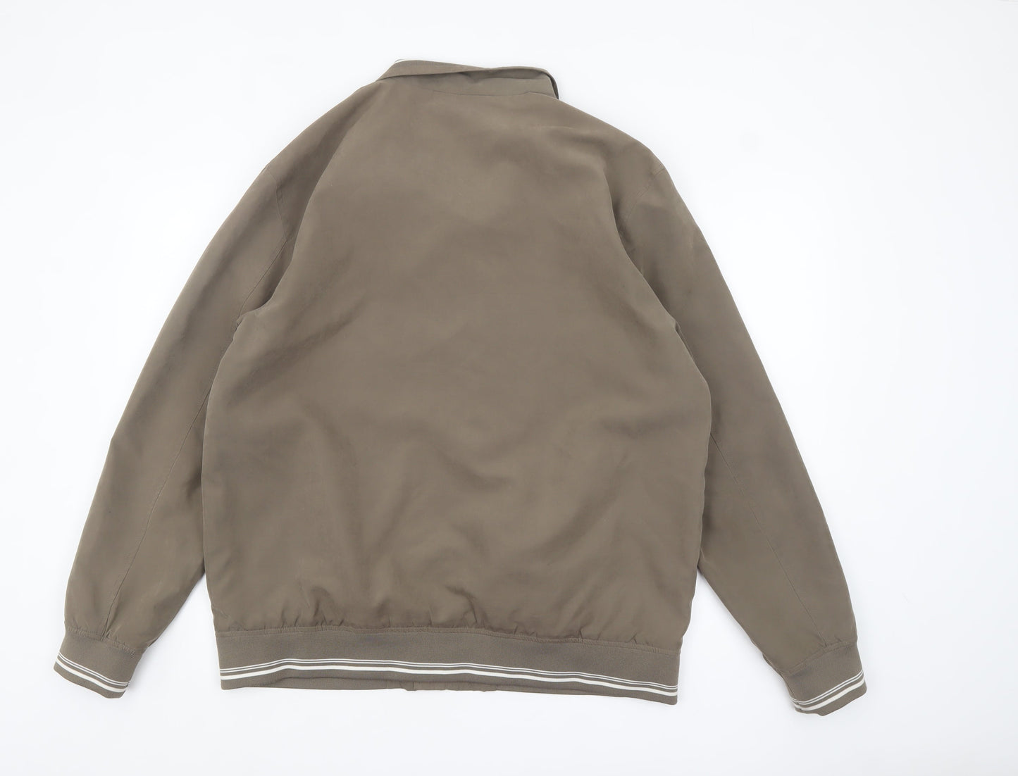 Greenwoods Men Brown L Basic Zip Casual Jacket