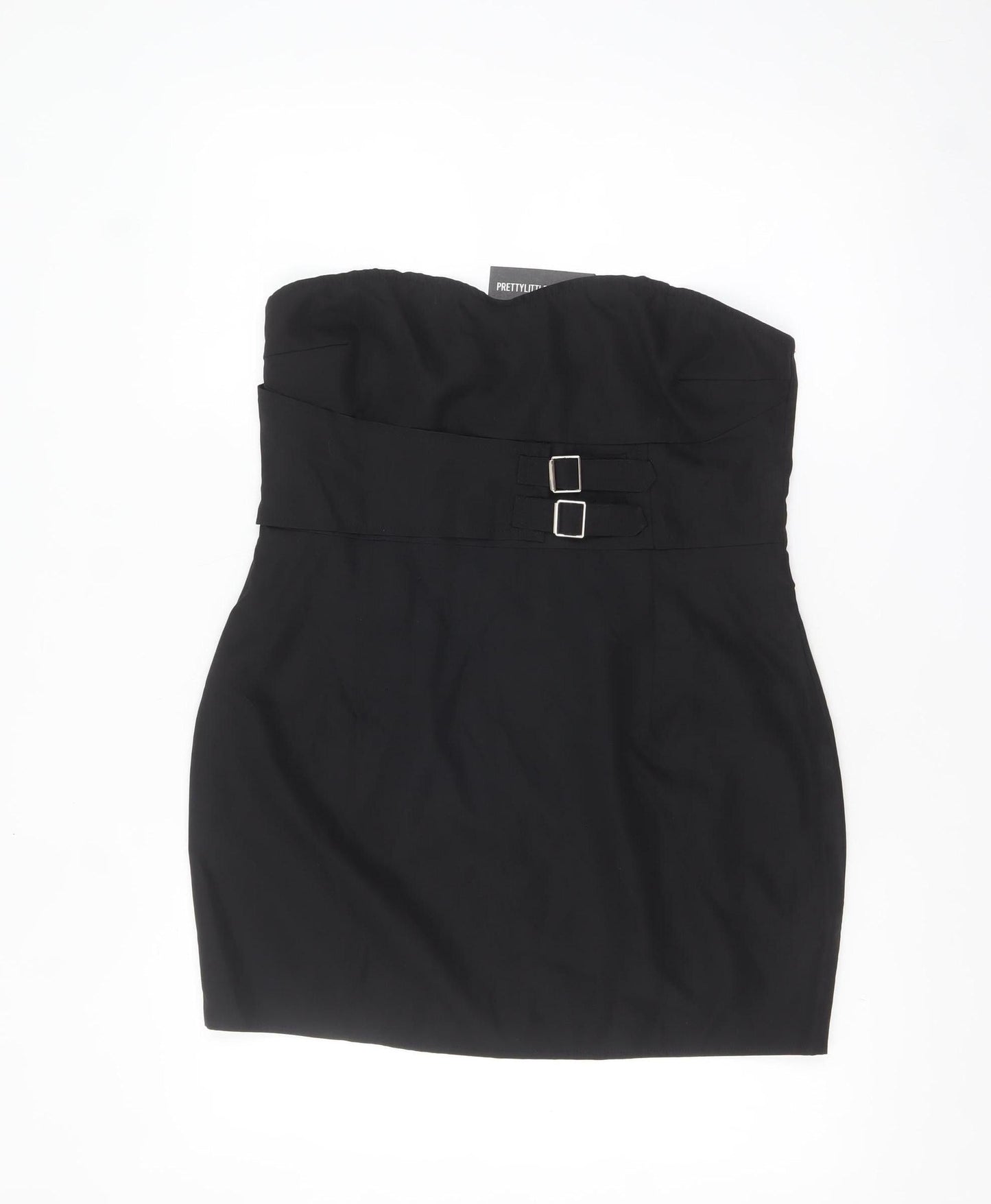 PrettyLittleThing Women’s Black Strapless Bodycon Mini Dress Size 12