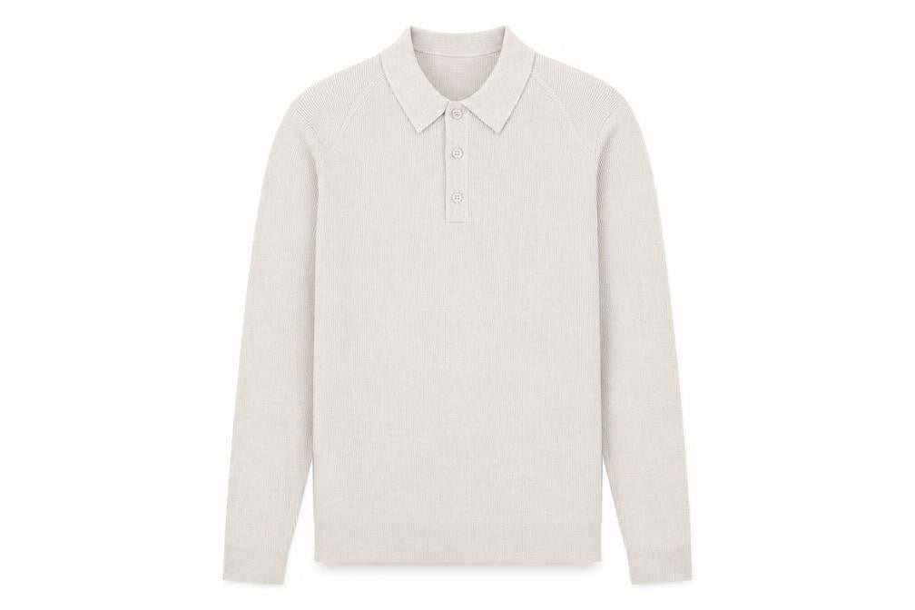 Primark Men Beige Collared Henley Jumper Medium