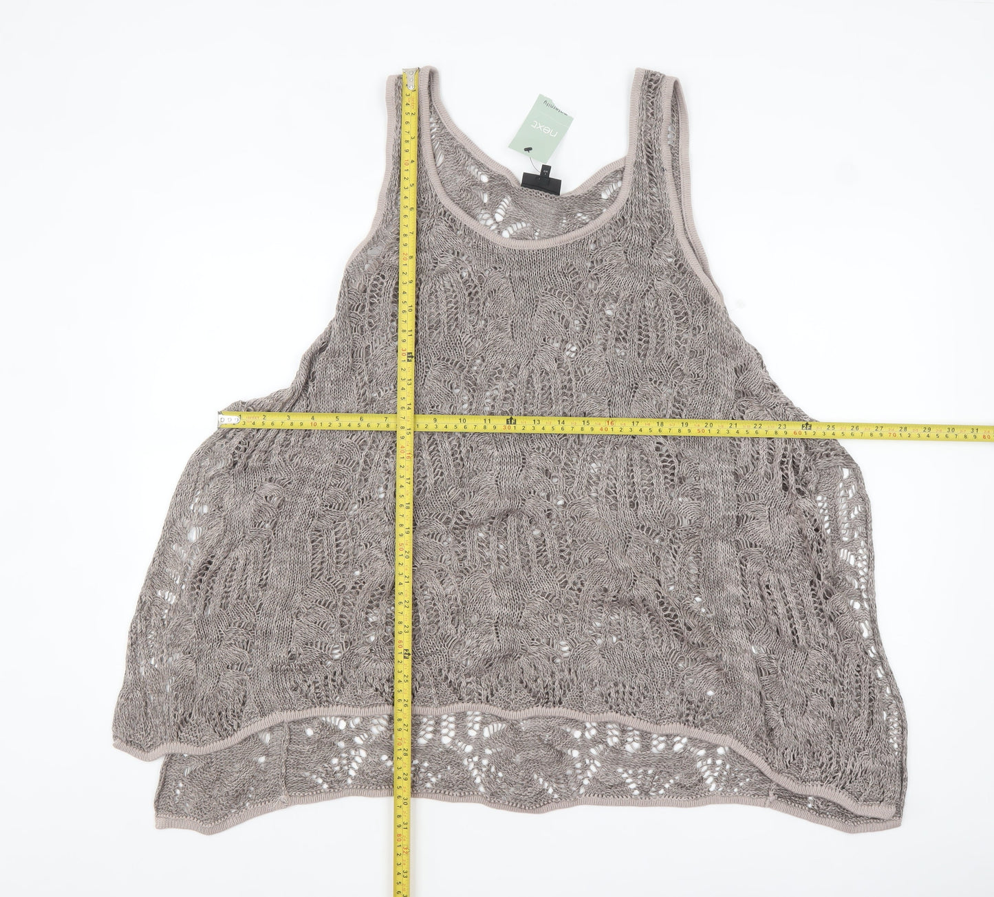 Next Women Beige Crochet Maternity Tank Top Size M