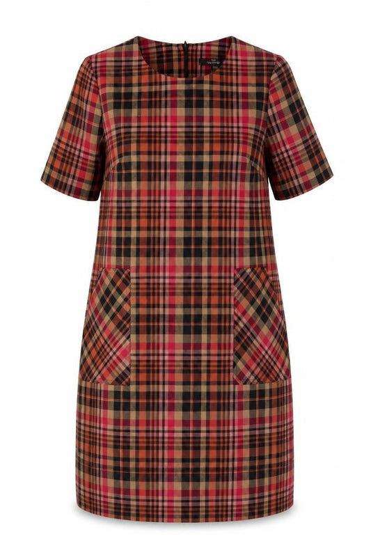 Next Women Multicoloured Check Shift Dress Size 10 Knee Length