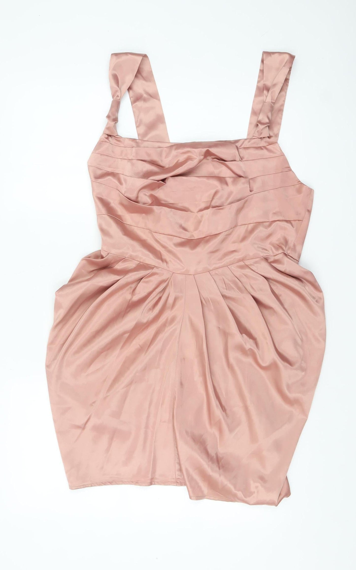PrettyLittleThing Women’s Pink Satin Bodycon Dress Size 14 Party