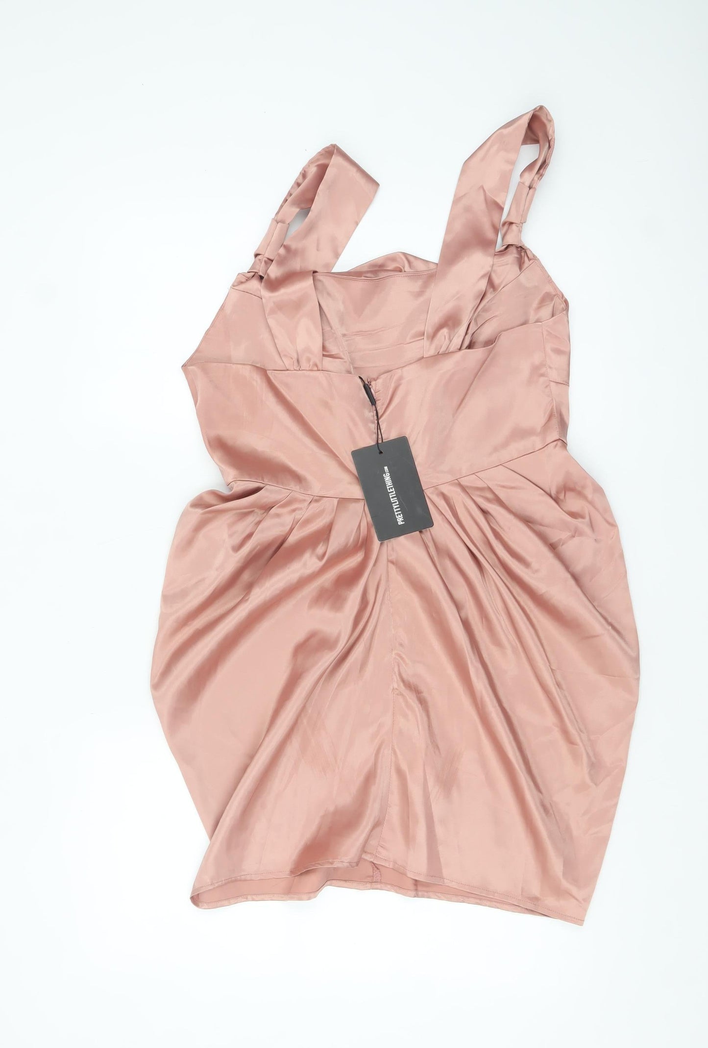 PrettyLittleThing Women’s Pink Satin Bodycon Dress Size 14 Party