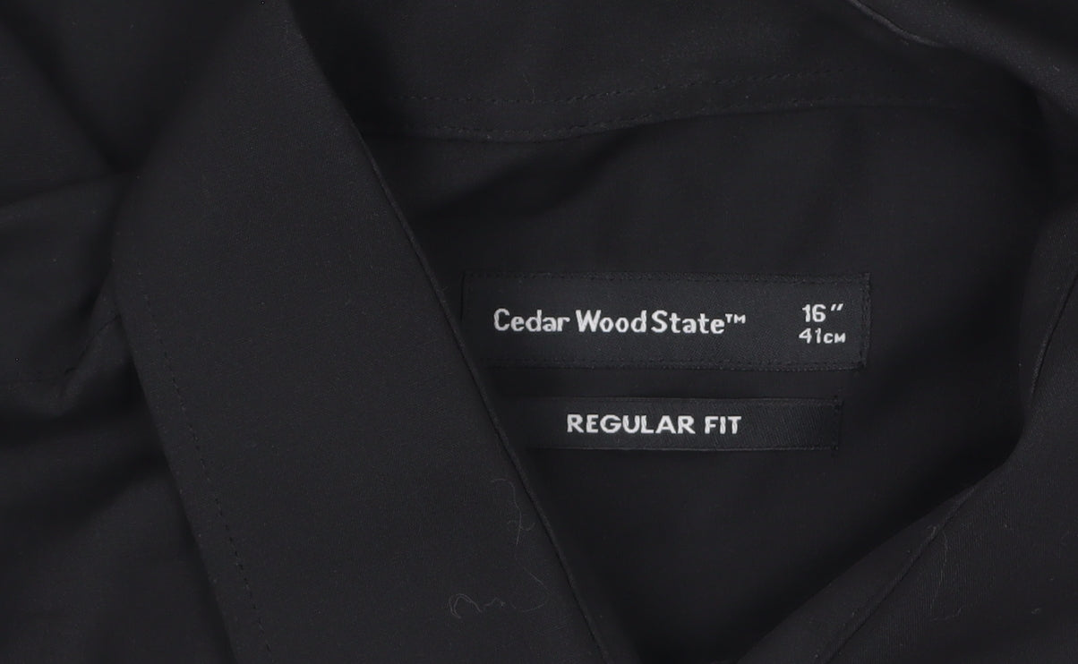 Cedar Wood State Men’s Black 16in Regular Fit Short Sleeve Shirt