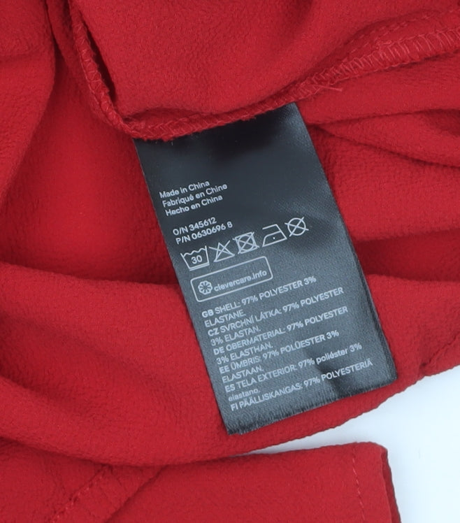 H&M Divided Women’s Red Cropped Twist Front Blouse Size 14