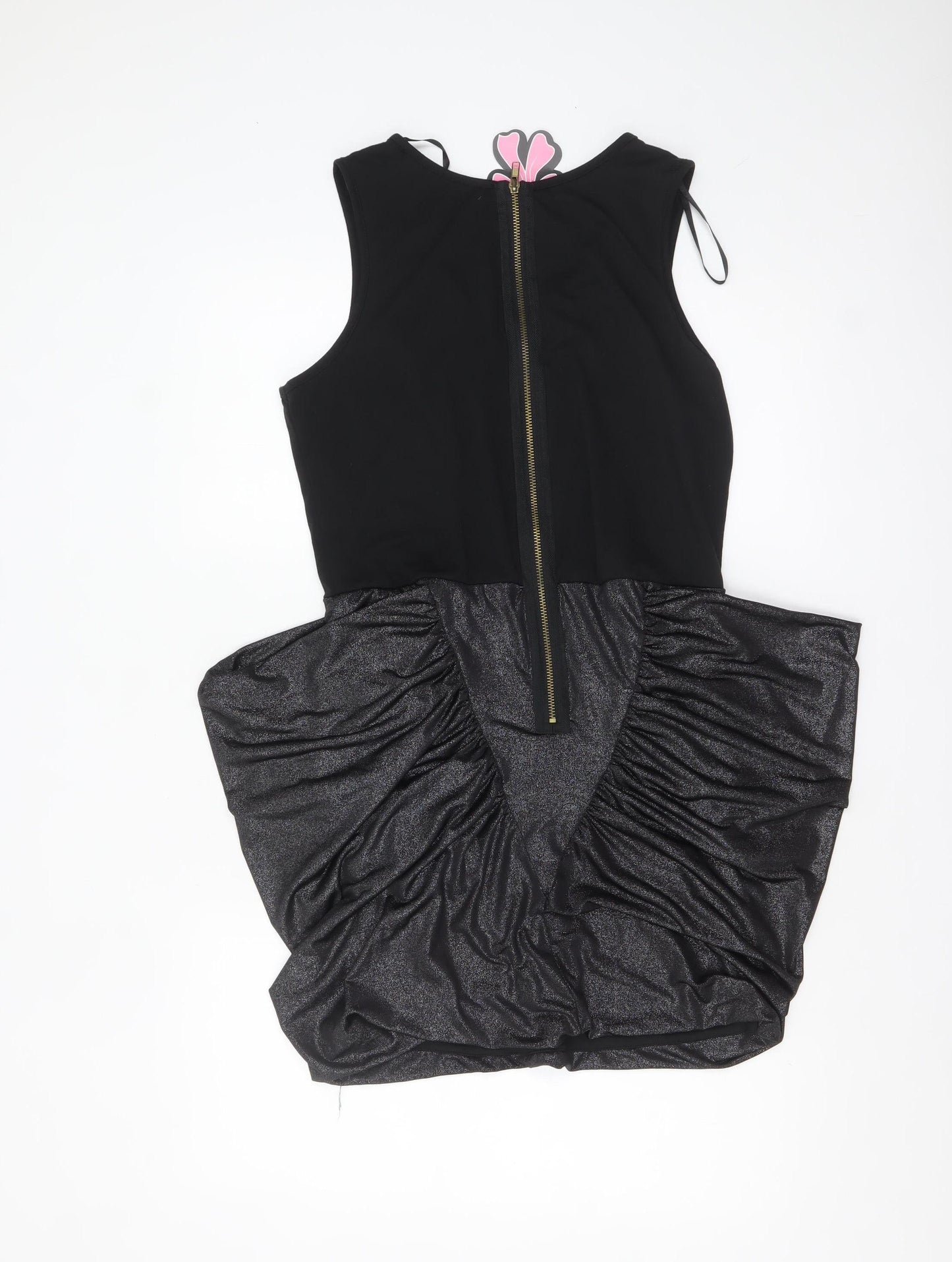 Boohoo Women's Black Size 14 Sleeveless Beaded Bodycon Party Dress