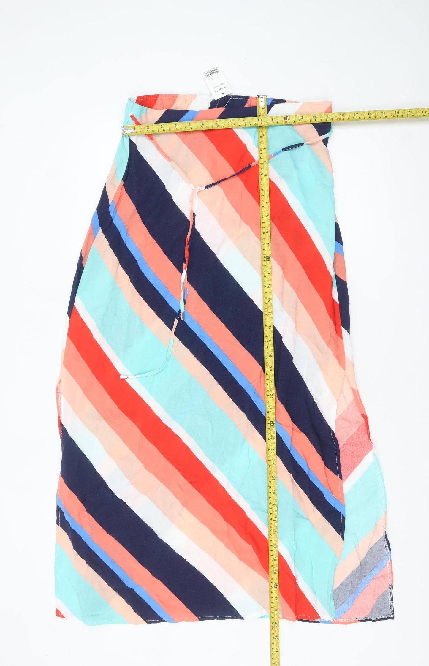 George Women’s Multicoloured Striped Wrap Midi Skirt Size 12